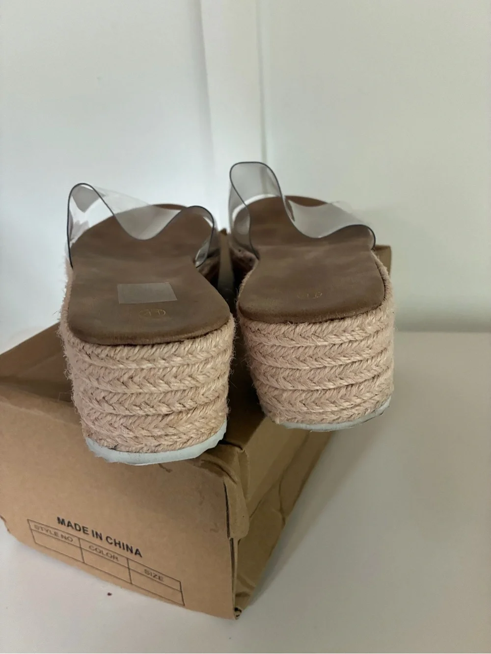 Clear Strap Espadrilles Platform Slide Sandals
